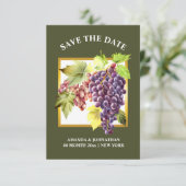 Save The Date Vignoble de raisins vin vert bleu or (Debout devant)