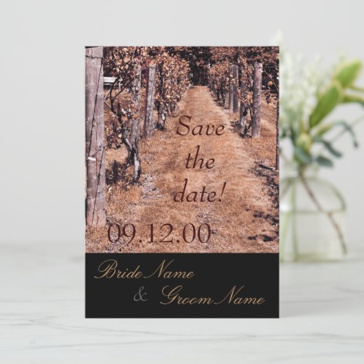 Save The Date vignoble mariage automne enregistrer la date (Debout devant)