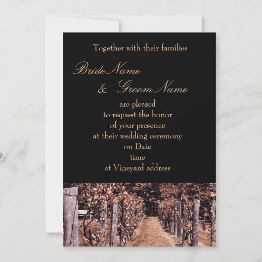 Save The Date vignoble mariage automne enregistrer la date (Dos)