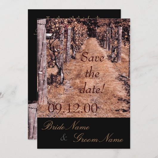 Save The Date vignoble mariage automne enregistrer la date (Devant / Derrière)
