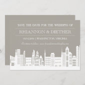 Save The Date Ville urbaine Sauvez les dates (Devant / Derrière)