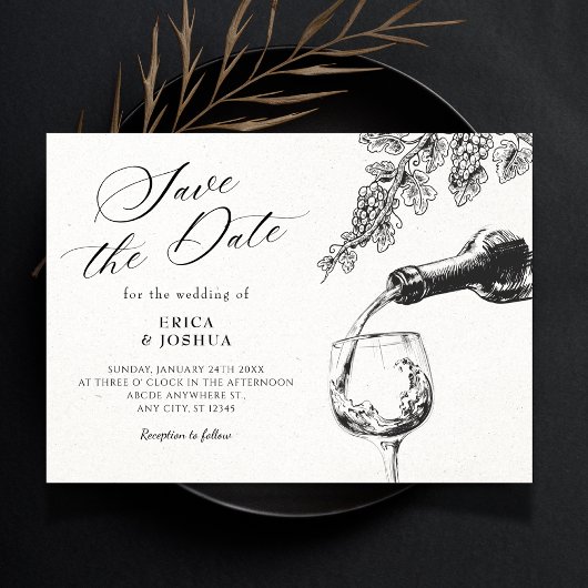 Save The Date Vin élégant pour la douche de la mariée