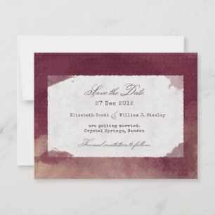 Save The Date Vin rouge Bourgogne Aquarelle Automne Mariage Auto