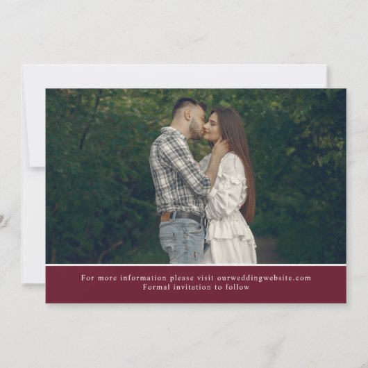 Save The Date Vin Rouge Moderne Initiales & Photos Enregistrer l (Dos)