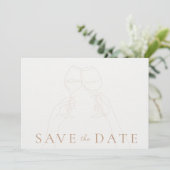 Save The Date Vineyard Mariage Toast Photo Enregistrer la date (Debout devant)