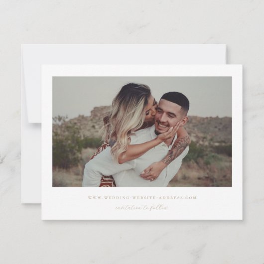Save The Date Vins intemporels Crest beige Monogramme Photo (Dos)