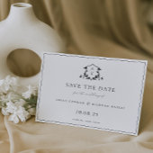 Save The Date Vins intemporels Crête noire Monogramme Mariage