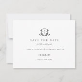 Save The Date Vins intemporels Crête noire Monogramme Photo (Devant)