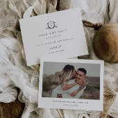 Save The Date Vins intemporels Crête noire Monogramme Photo