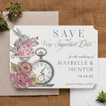 Save The Date Vintage Alice Au Pays Des Merveilles Date Très Imp<br><div class="desc">Demandez à vos invités de marquer leur calendrier pour votre très importante date avec notre mariage vintage à la merveilleuse Alice au pays des merveilles, sauf la date. Parfait pour un mariage Alice in Wonderland. Nous avons méticuleusement restauré l'emblématique Alice in Wonderland vintage lapin blanc illustration par dessin à la...</div>