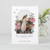 Save The Date Vintage Alice In Wonderland Important Date Photo (Debout devant)