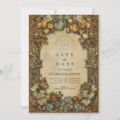 Save The Date Vintage Autumn Botanical Wedding (Devant)
