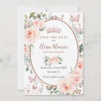 Vintage Blush rose Floral Rose Or Quinceañera