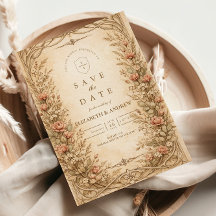 Vintage Botanical Wildflower Garden Wedding