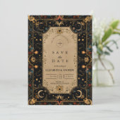 Save The Date Vintage Celestial Renaissance Wedding (Debout devant)