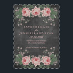 Save The Date Vintage Chalkboard Floral Rose Enregistrer la date<br><div class="desc">Vintage Chalkboard Floral Rose Enregistrer la date</div>