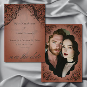 Save The Date Vintage chauve-souris jusqu'à la rouille de la mor