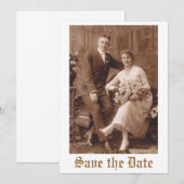 Save The Date Vintage Enregistrer la date (Devant / Derrière)