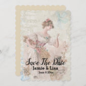 Save The Date Vintage Enregistrer La Date (Devant / Derrière)