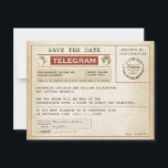 Save The Date vintage enregistrer la date vieux télégrammes<br><div class="desc">télégrammes vintages rustiques au design en difficulté pour sauver la date. Je suggère le papier "Lin" ou "Felt" pour cette conception.</div>