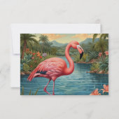 Save The Date Vintage flamant rose rose (Dos)