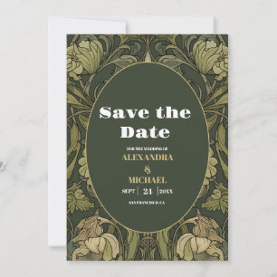 Save The Date Vintage Floral Art Nouveau Mariage