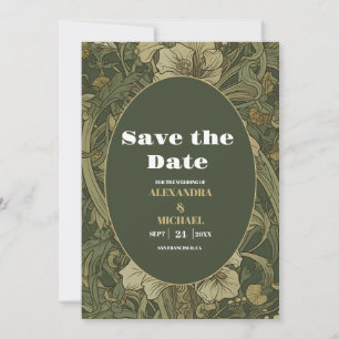 Save The Date Vintage Floral Art Nouveau Mariage