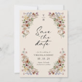 Save The Date Vintage Floral Photo (Devant)