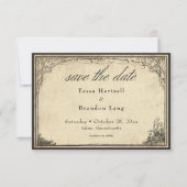 Save The Date Vintage Gothic Medieval Parchment Wedding (Devant)