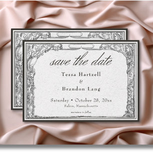Save The Date Vintage gothique Moyen-âge Mariage frontalier