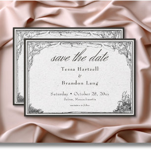Save The Date Vintage gothique Moyen-âge Mariage frontalier