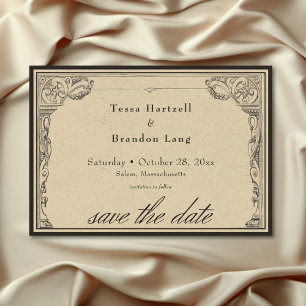 Save The Date Vintage gothique Moyen-âge Mariage frontalier
