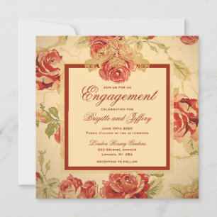 Save The Date Vintage jaune rustique rouge rose personnalisée fi
