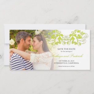 Save The Date Vintage Lime Floral Floural Photo Enregistrer La D