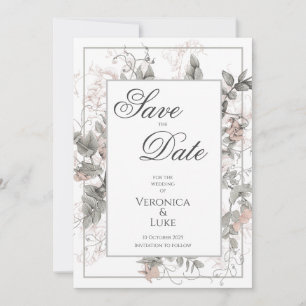 Save The Date Vintage Mariage végétal