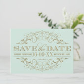 Save The Date Vintage Mint Antique Mariage (Debout devant)
