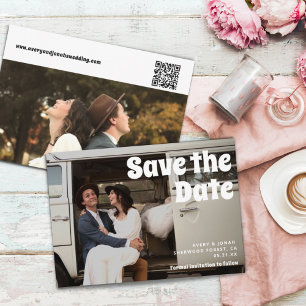 Save The Date Vintage moderne Retro Bold Typographie Mariage pho
