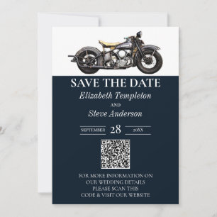 Save The Date Vintage Motorcycle Marine Mariage moderne