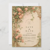 Save The Date Vintage Rose Arch Wedding (Devant)