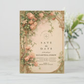 Save The Date Vintage Rose Arch Wedding (Debout devant)