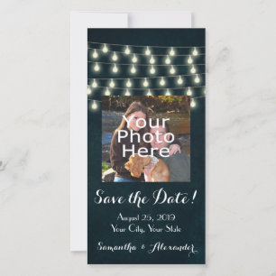 Save The Date Vintage Rustic String Lights Enregistrer la date