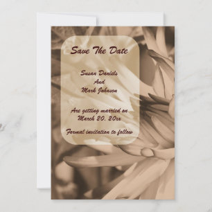 Save The Date Vintage Sepia Dahlia Mariage
