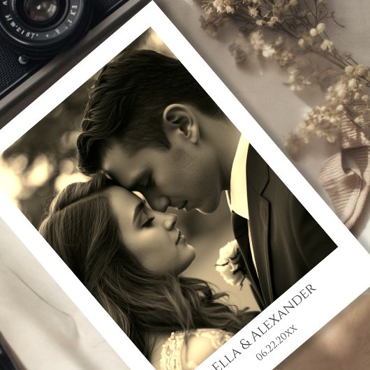 Save The Date Vintage Sepia Photo