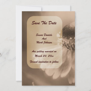 Save The Date Vintage Sepia Zinnia Mariage