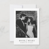 Save The Date Vintage simple Elegant Texte et Mariage photo (Devant)