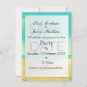 Save the Date Vintage Strand Kaart (Voorkant)