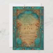 Save The Date Vintage Teal Garden Islamic Wedding (Devant)