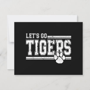 Save The Date Vintage Tigers School Sports Nom Retro