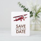 Save the Date vintage tweedekker (Staand voorkant)