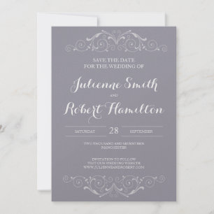 Save The Date Vintage Victorian tourbillons Élégant Enregistrer